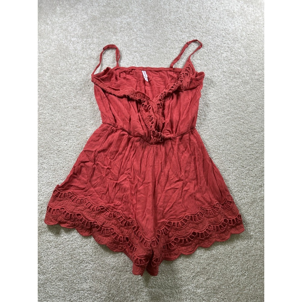 Xhilaration Romper Womens XS Sleeveless‎ Lace Trim Boho Summer Jumpsuit Playsuit